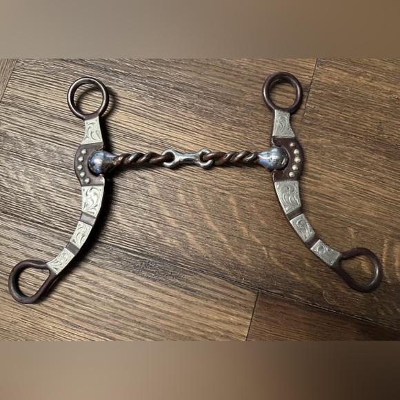 5” Reinsman Twisted Wire Dogbone Shanked Snaffle Western Bit - Picture 1 of 5